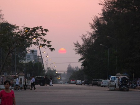 Sonnenuntergang in Vientiane