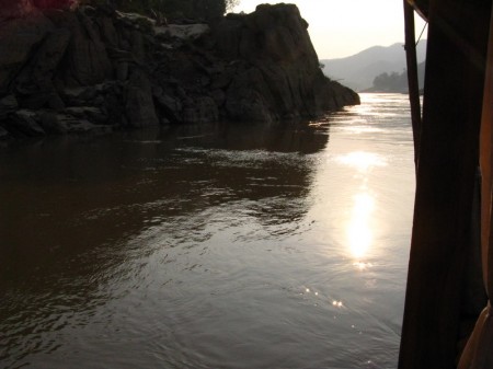 Abendstimmung auf dem Mekong